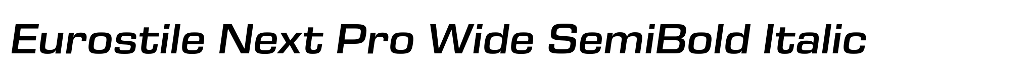 Eurostile Next Pro Wide SemiBold Italic image